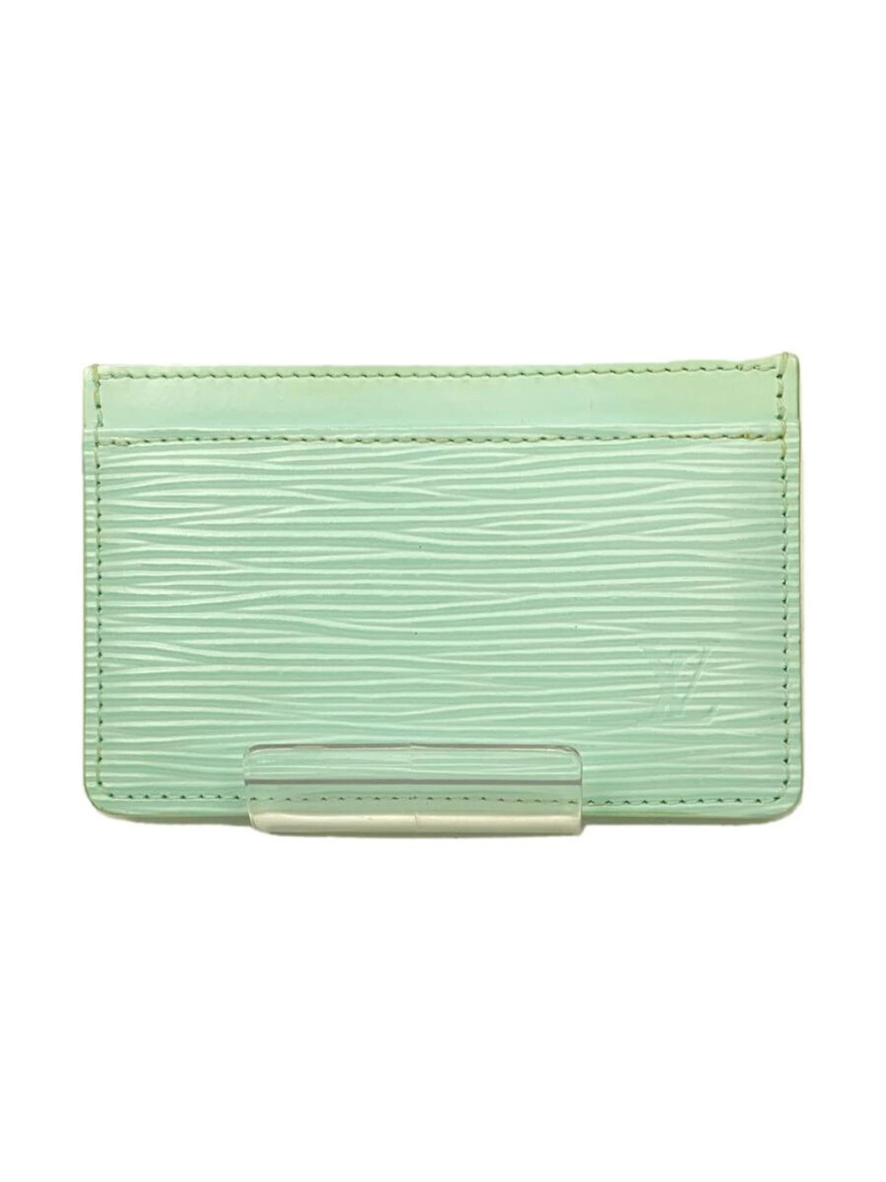 LOUIS VUITTON Pass Case Wallet Leather Blue